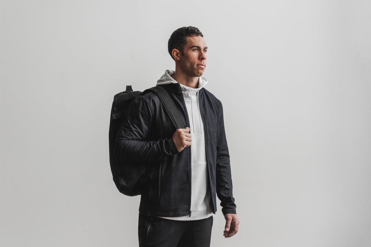 Nobull Twill Zip-up Jassen Heren Zwart | 392856-QRP