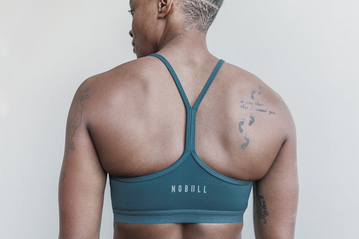 Nobull V-Neck Matte Sport Bh Dames Diepturquoise | 712689-UYC