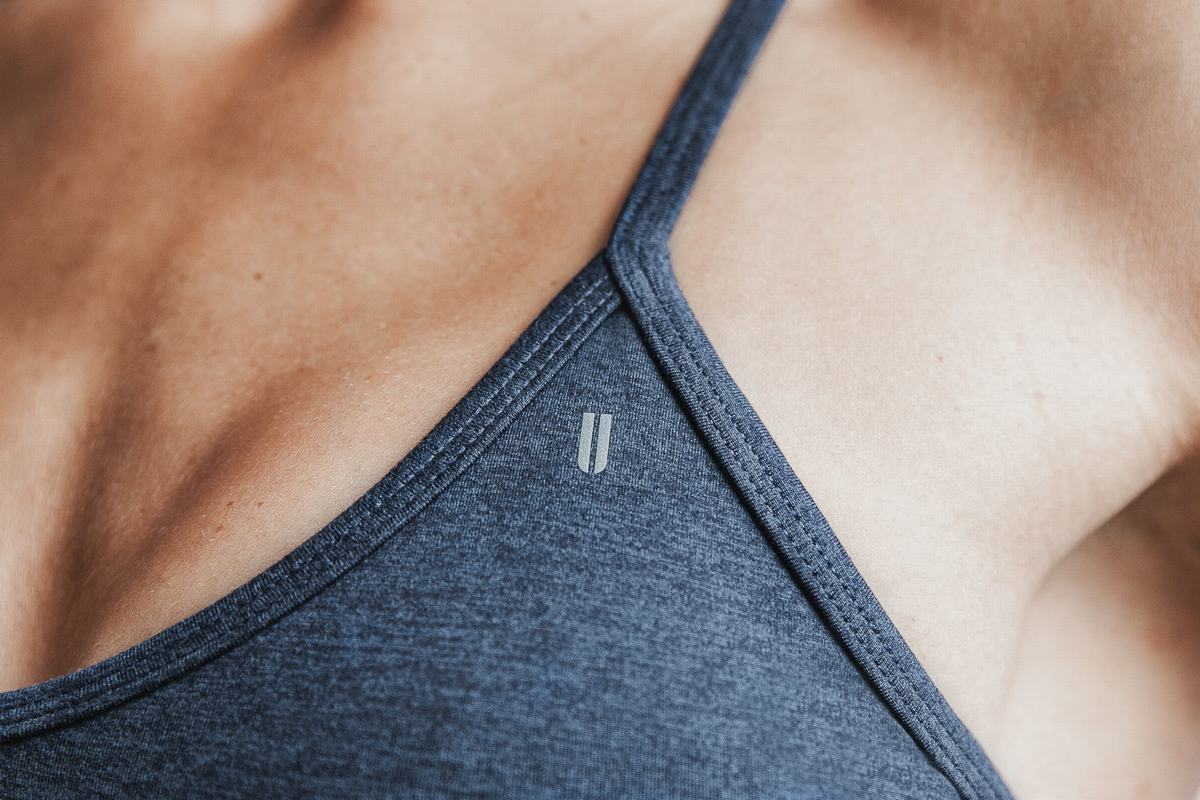 Nobull V-Neck Matte Sport Bh Dames Donkerblauw | 310654-BLK