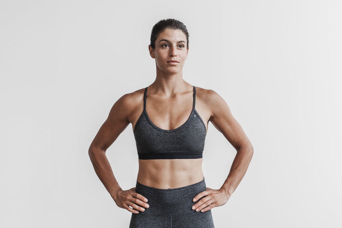 Nobull V-Neck Matte Sport Bh Dames Grijs | 340659-RST
