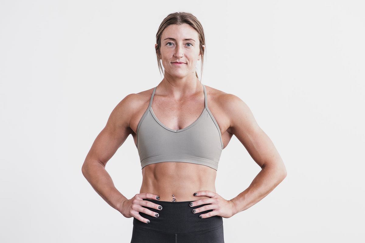 Nobull V-Neck Matte Sport Bh Dames Grijs | 657821-BVO