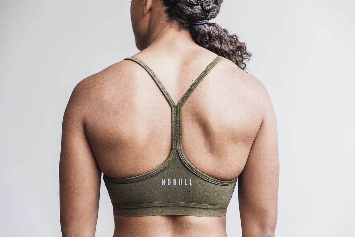 Nobull V-Neck Matte Sport Bh Dames Groen | 178620-IVT