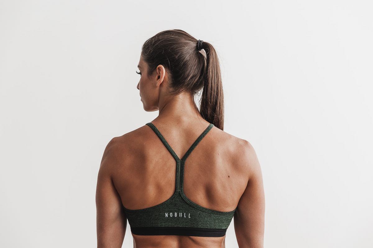 Nobull V-Neck Matte Sport Bh Dames Groen | 419630-HPX