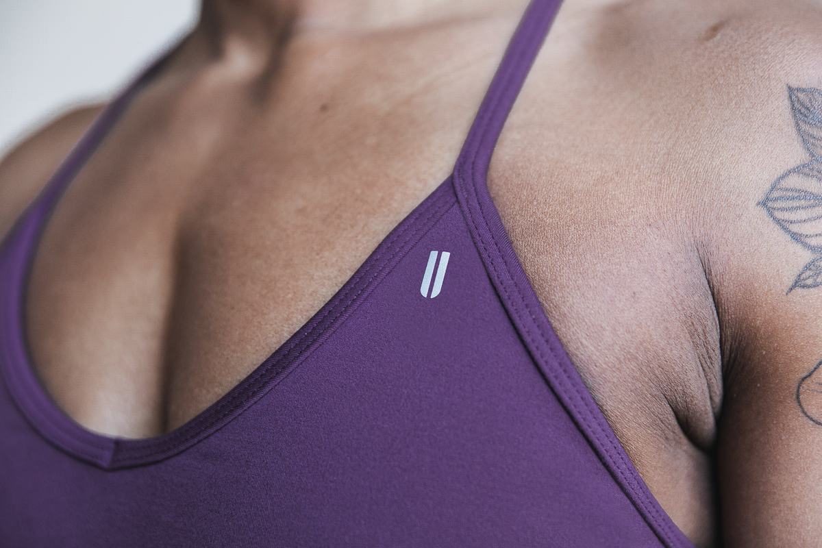 Nobull V-Neck Matte Sport Bh Dames Paars | 692543-ELV