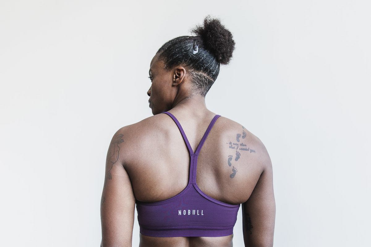 Nobull V-Neck Matte Sport Bh Dames Paars | 692543-ELV