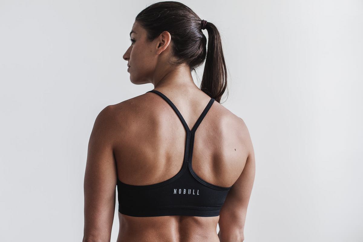 Nobull V-Neck Matte Sport Bh Dames Zwart | 946238-PZR