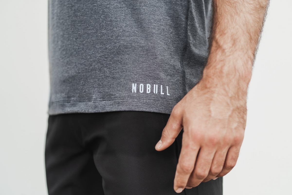 Nobull V-Neck T-shirts Heren Diepgrijs | 461879-LHP