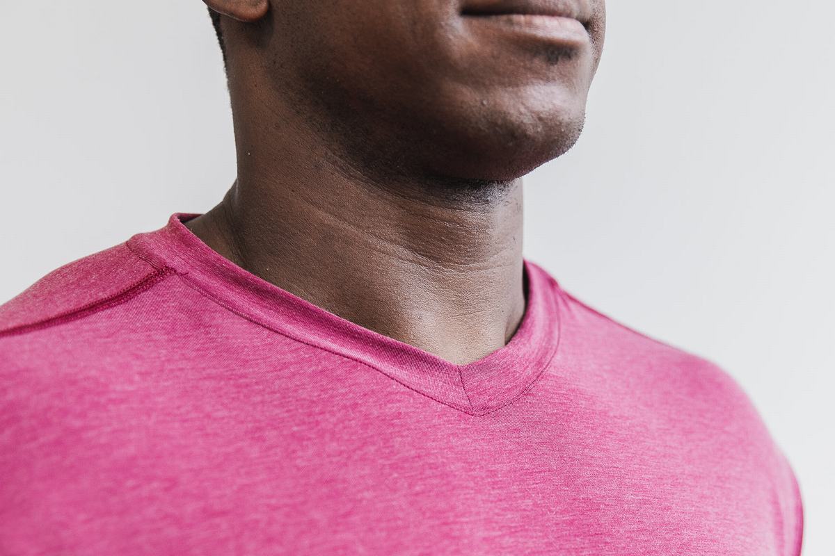 Nobull V-Neck T-shirts Heren Rood | 286401-WXA