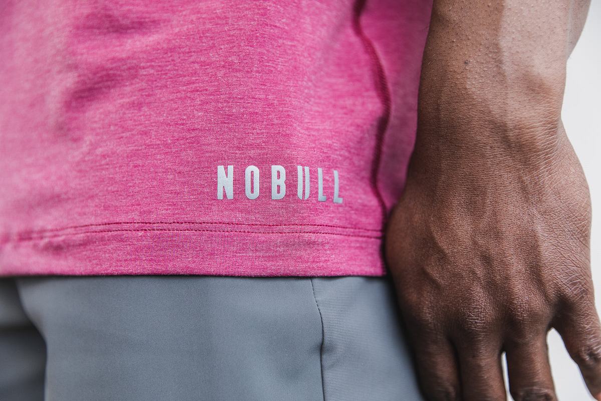 Nobull V-Neck T-shirts Heren Rood | 286401-WXA