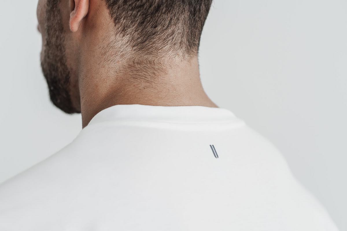 Nobull V-Neck T-shirts Heren Wit | 238607-ESG