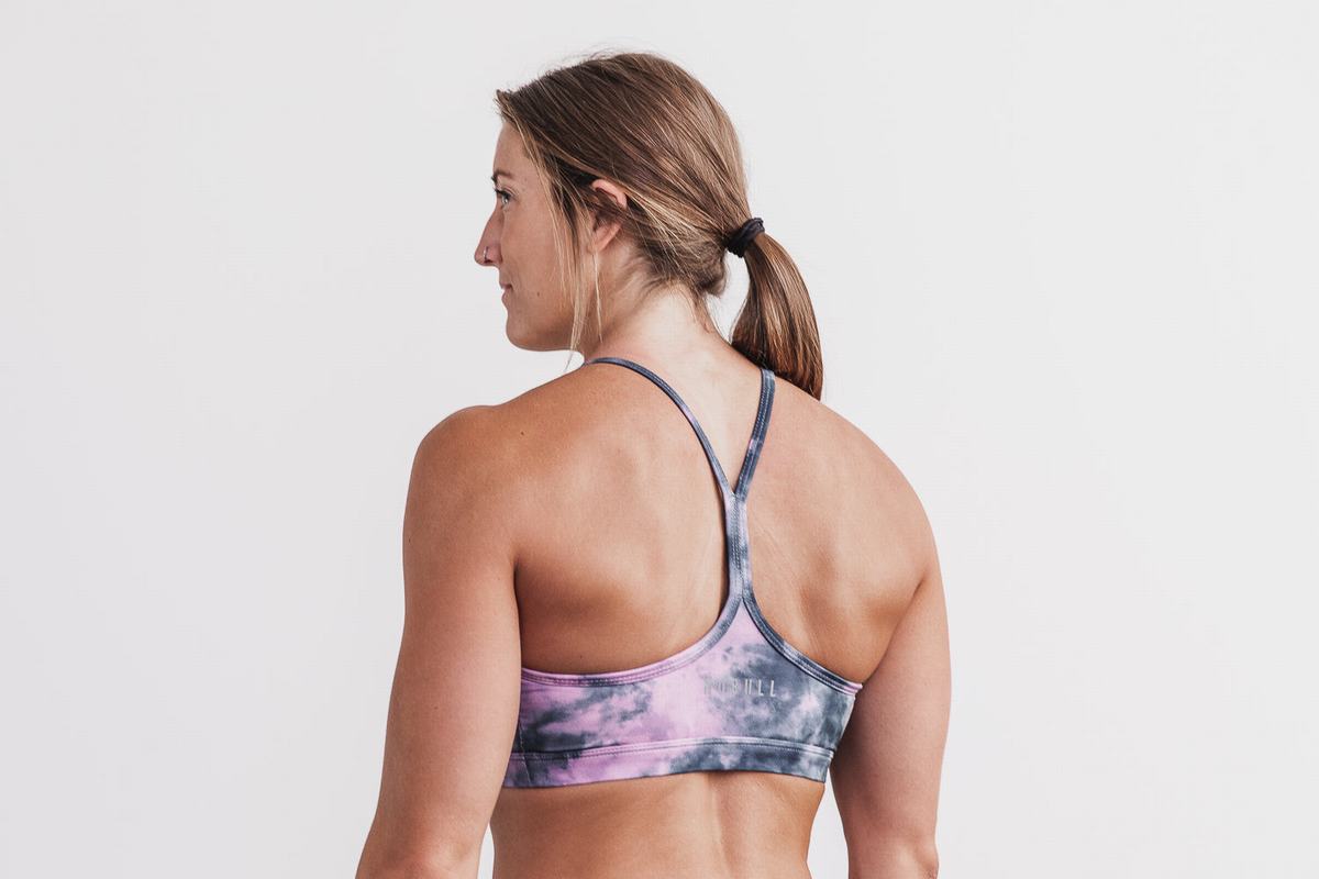 Nobull V-Neck Tie-Dye Sport Bh Dames Roze | 406513-JUE