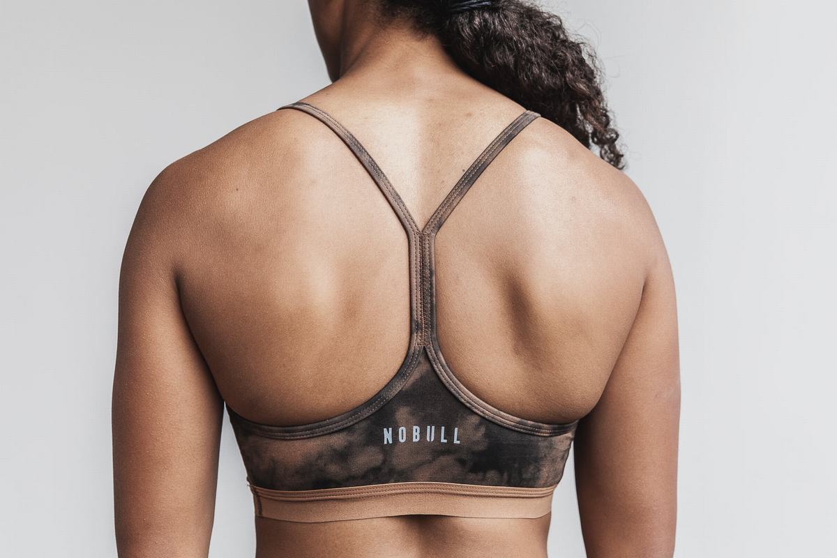 Nobull V-Neck Tie-Dye Sport Bh Dames Zwart | 046589-HUR