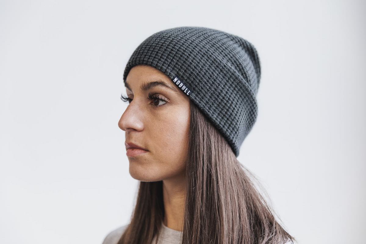 Nobull Waffle Beanie Muts Heren Donkergrijs | 243078-OMN