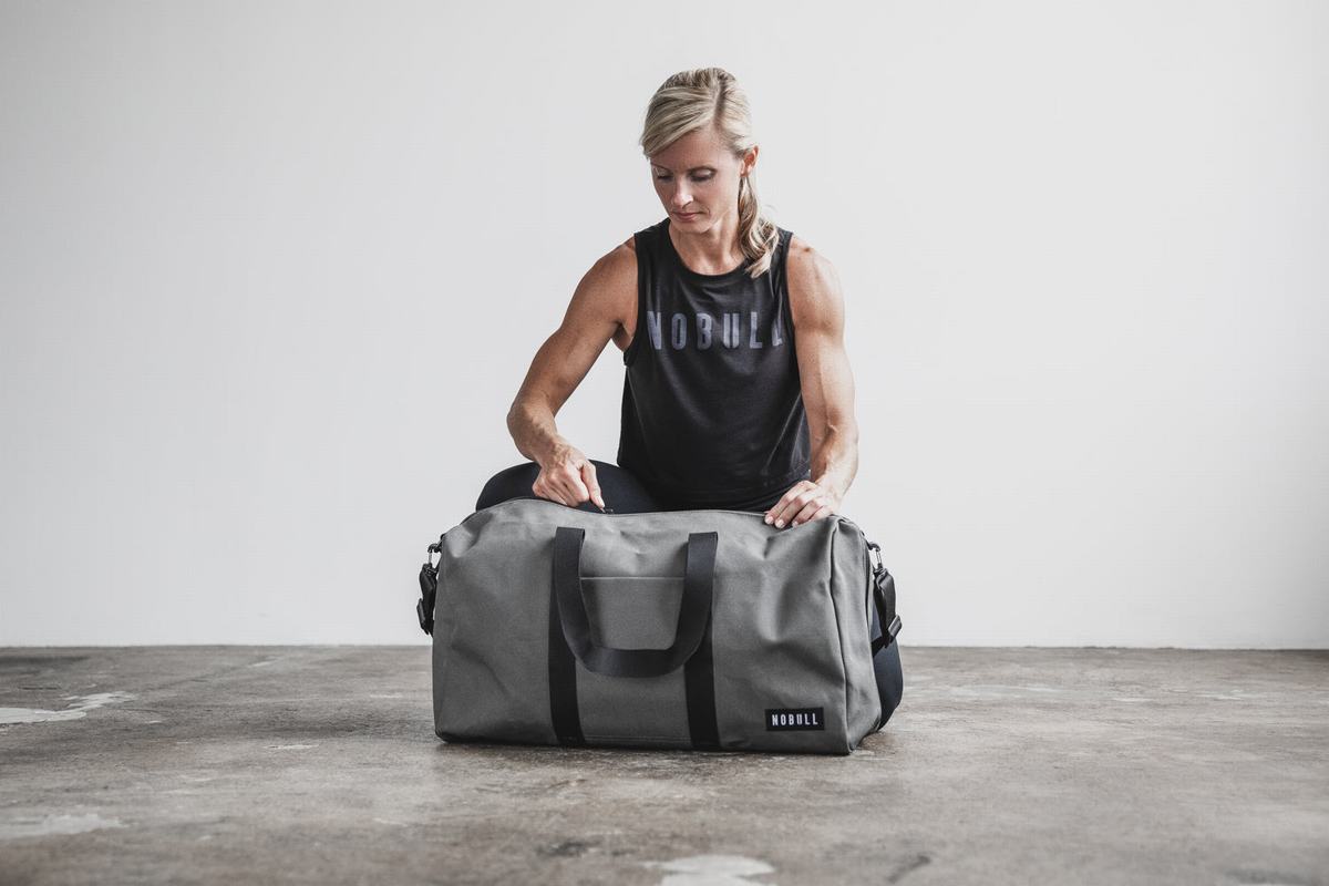 Nobull Waxed Canvas Duffle Sporttas Dames Grijs | 508973-TPF