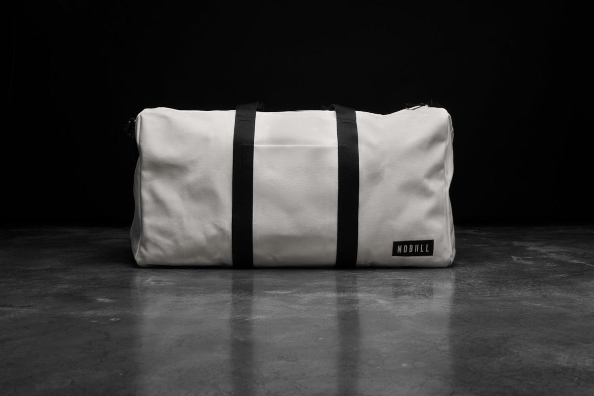 Nobull Waxed Canvas Duffle Sporttas Dames Wit | 650384-VDZ