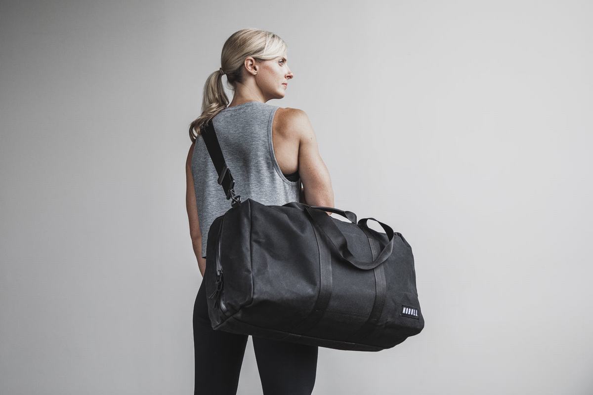 Nobull Waxed Canvas Duffle Sporttas Heren Zwart | 138095-TWK