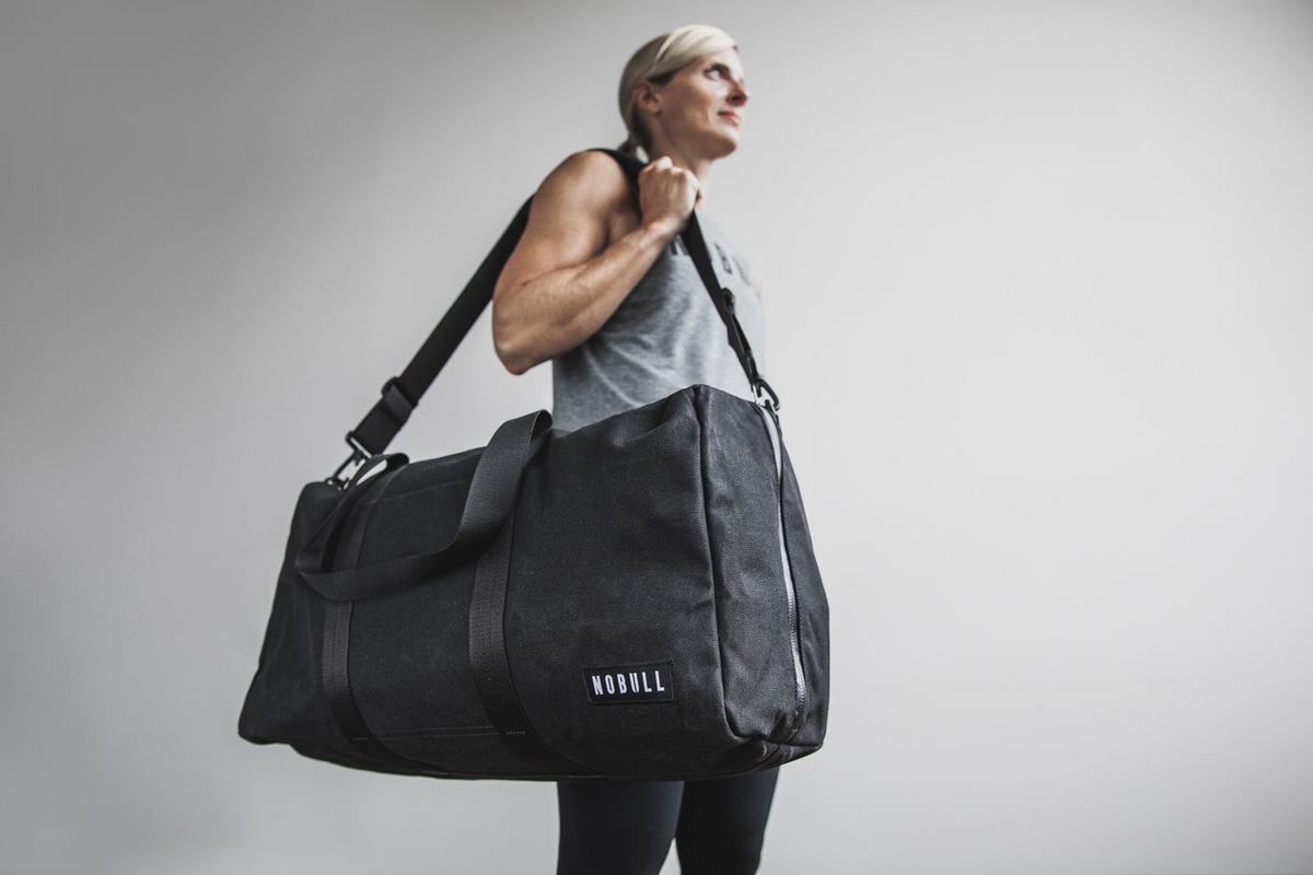 Nobull Waxed Canvas Duffle Sporttas Heren Zwart | 138095-TWK