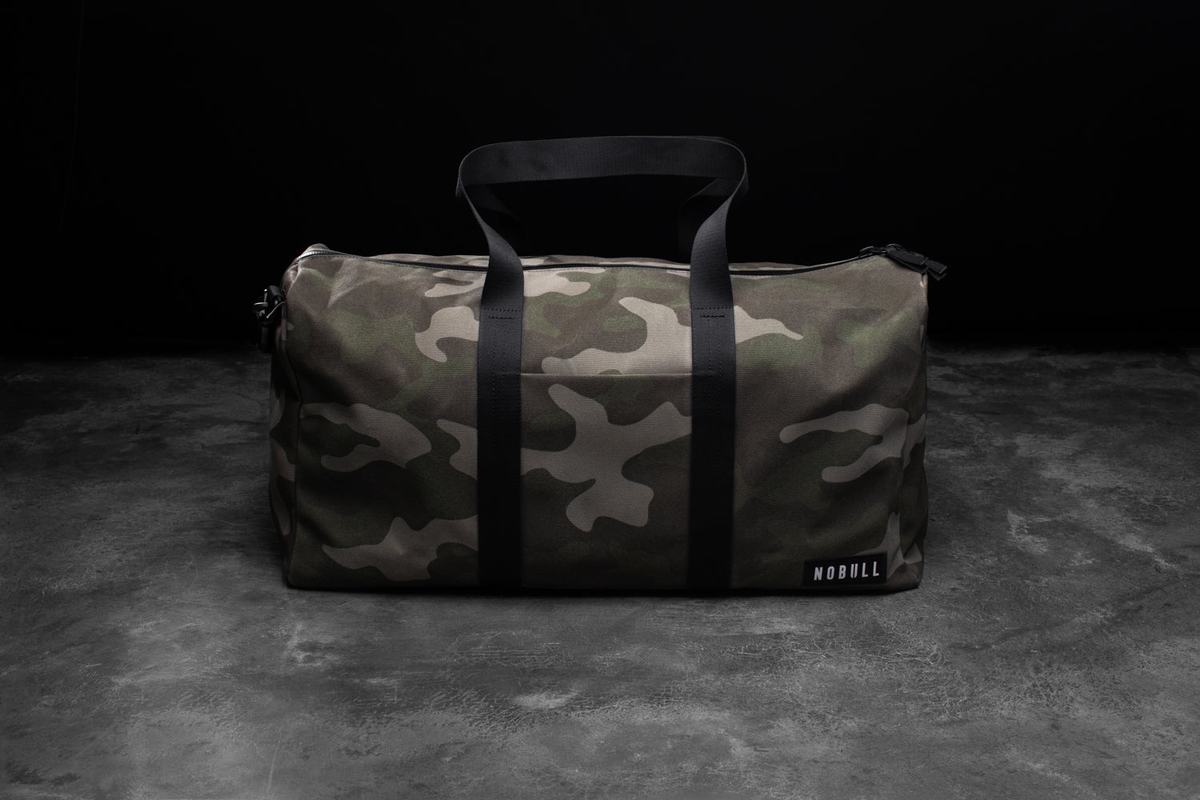 Nobull Waxed Canvas Duffle Sporttas Heren Groen Camo | 140375-HRY