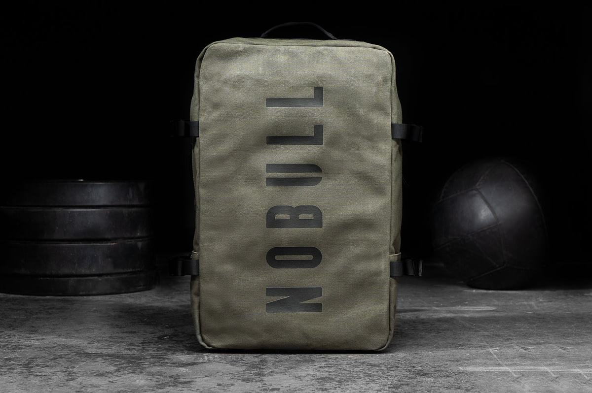 Nobull Waxed Canvas Duffleback Sporttas Heren Olijfgroen | 203958-ZPR
