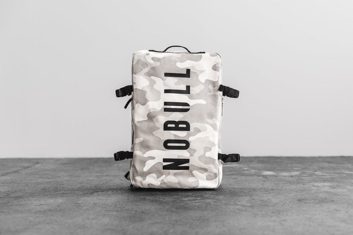 Nobull Waxed Canvas Duffleback Sporttas Heren Wit Camo | 964102-JFU