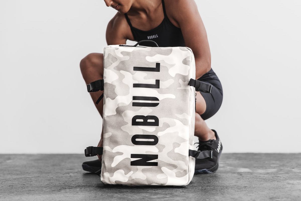 Nobull Waxed Canvas Duffleback Sporttas Heren Wit Camo | 964102-JFU