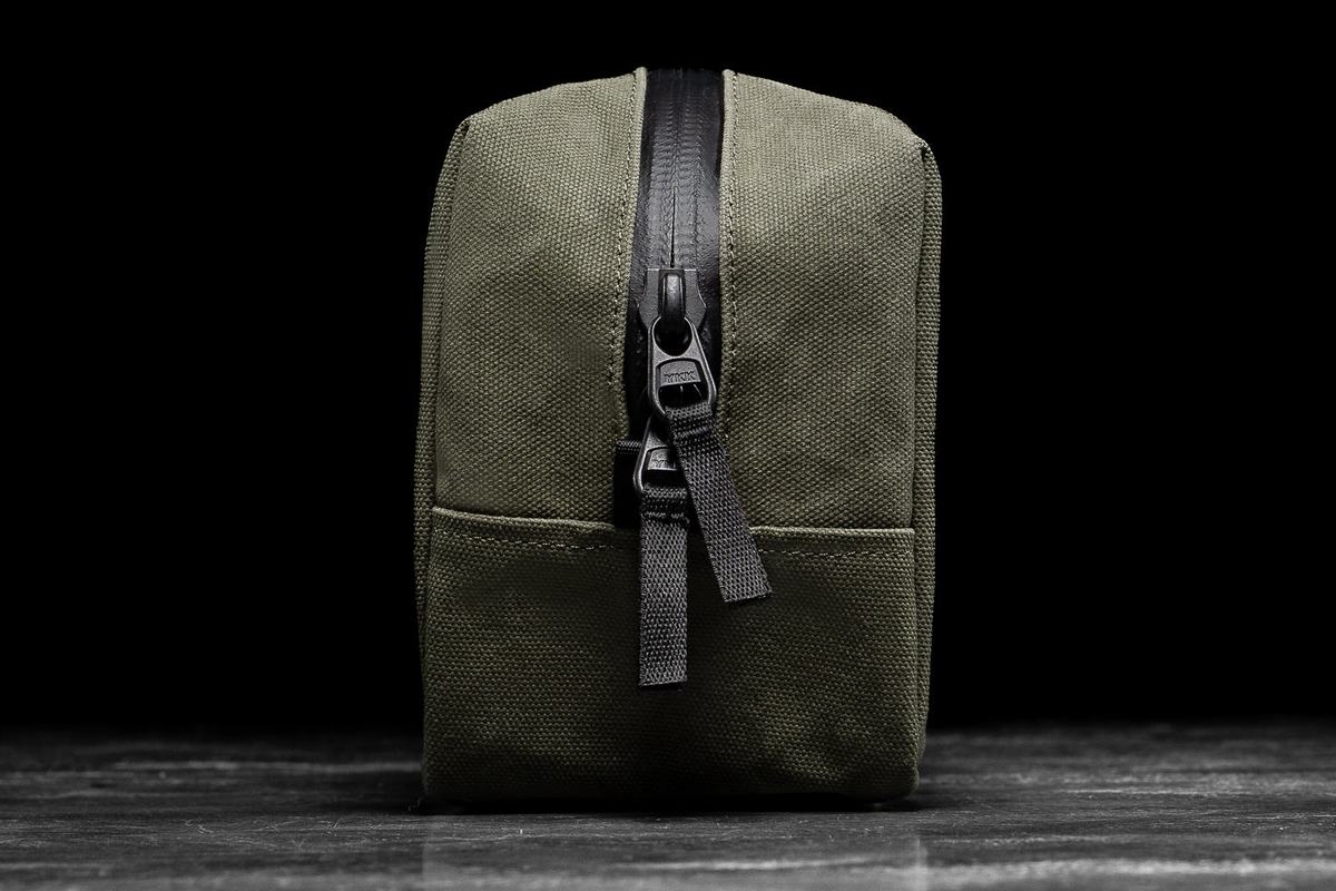 Nobull Waxed Canvas Kit Tassen Heren Olijfgroen | 964538-RXW