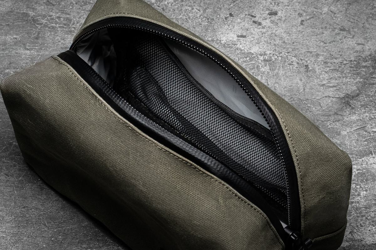 Nobull Waxed Canvas Kit Tassen Heren Olijfgroen | 964538-RXW