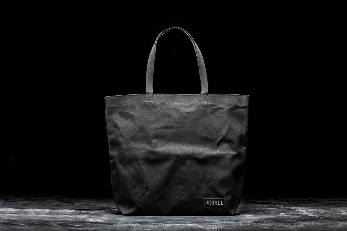 Nobull Waxed Canvas Open Top Tote Tassen Heren Zwart | 756034-OZM