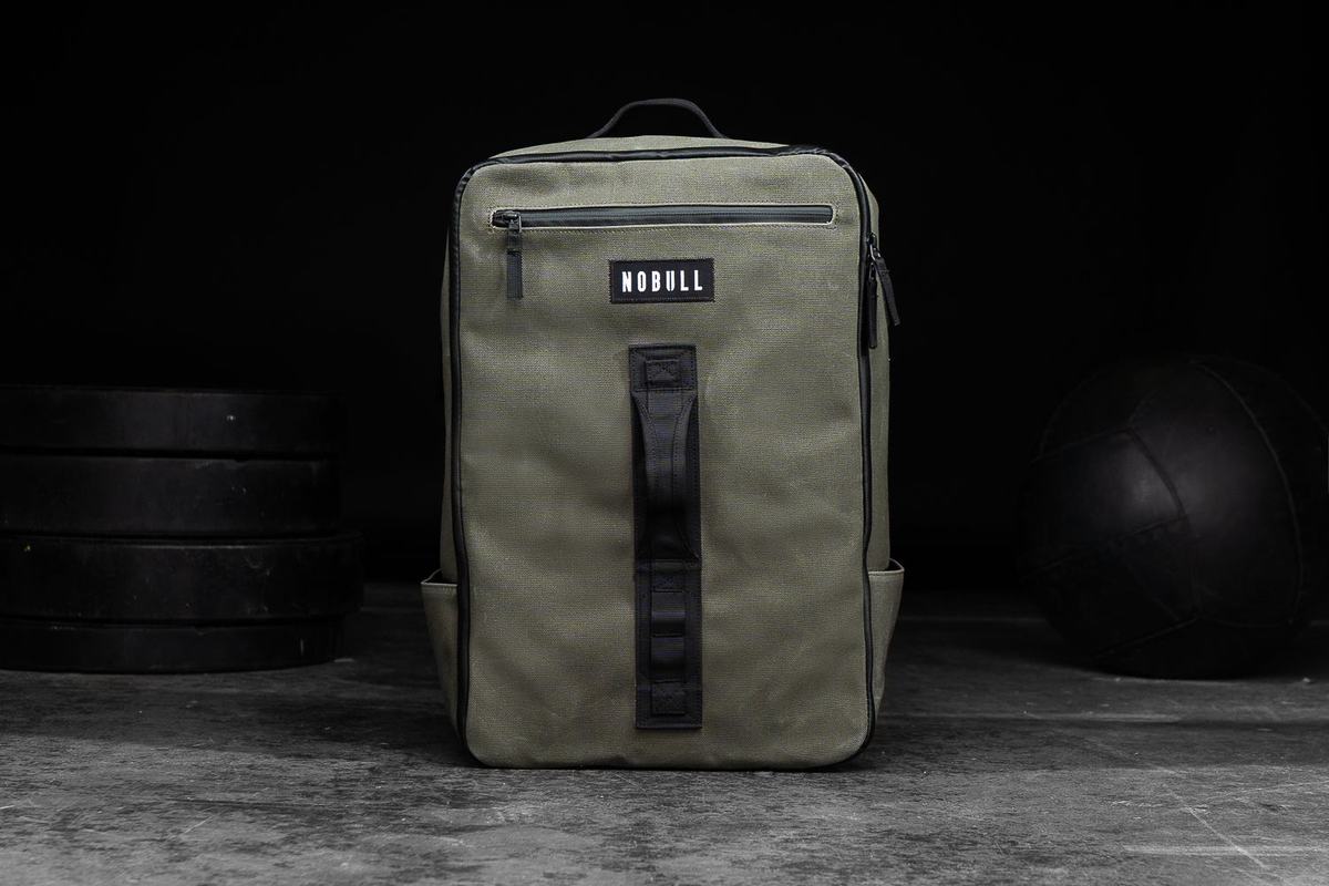 Nobull Waxed Canvas Rugzak Heren Olijfgroen | 350716-NSM