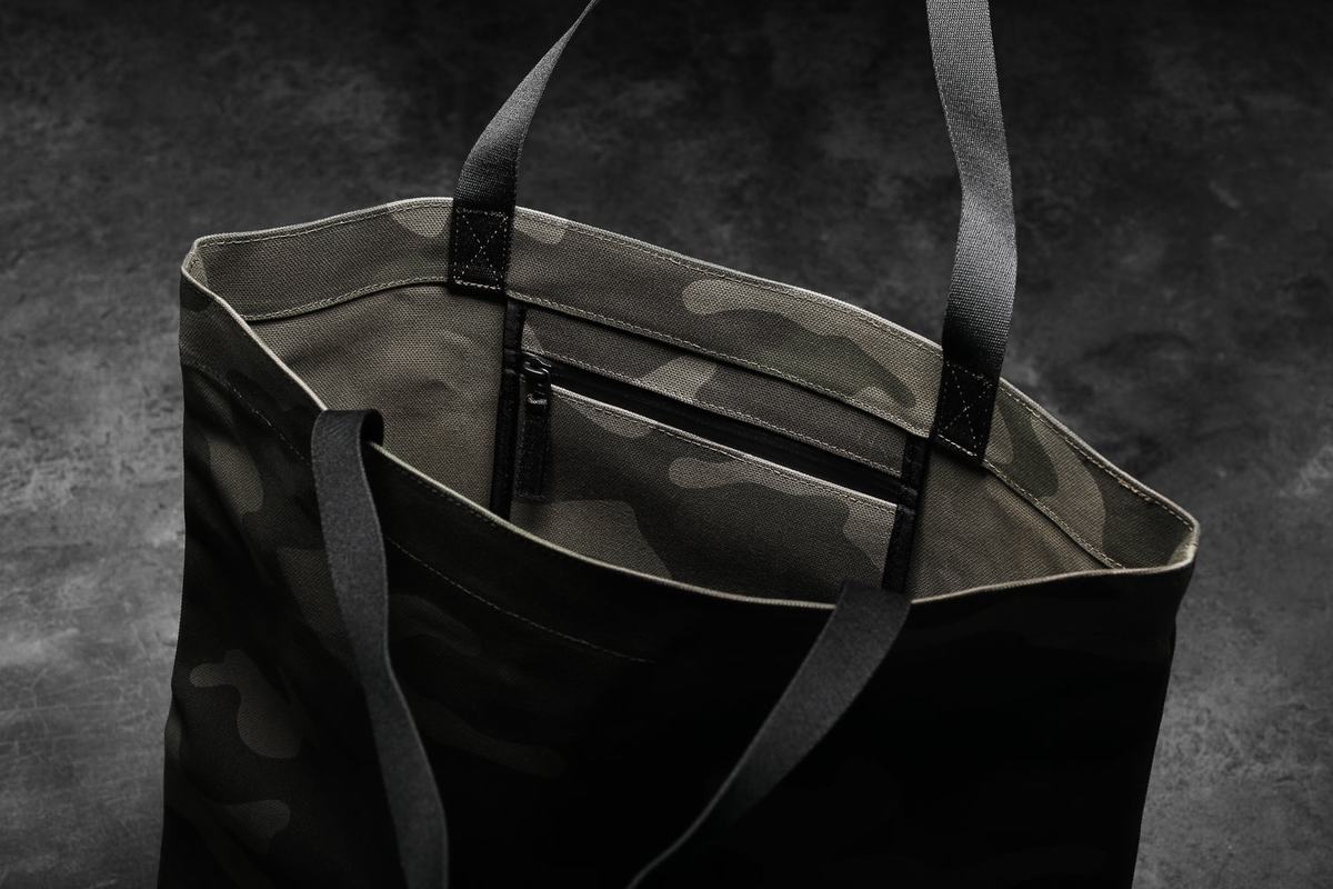 Nobull Waxed Canvas Tote Tassen Heren Groen Camo | 791480-SEI