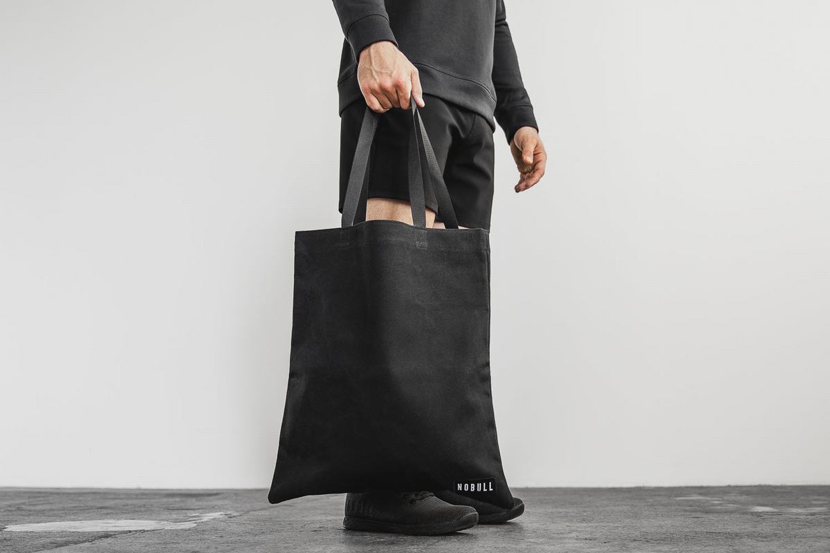 Nobull Waxed Canvas Tote Tassen Heren Zwart | 675842-GQA