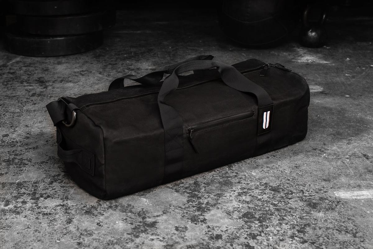 Nobull Waxed Canvas Traditional Duffle Sporttas Heren Zwart | 670234-QSH