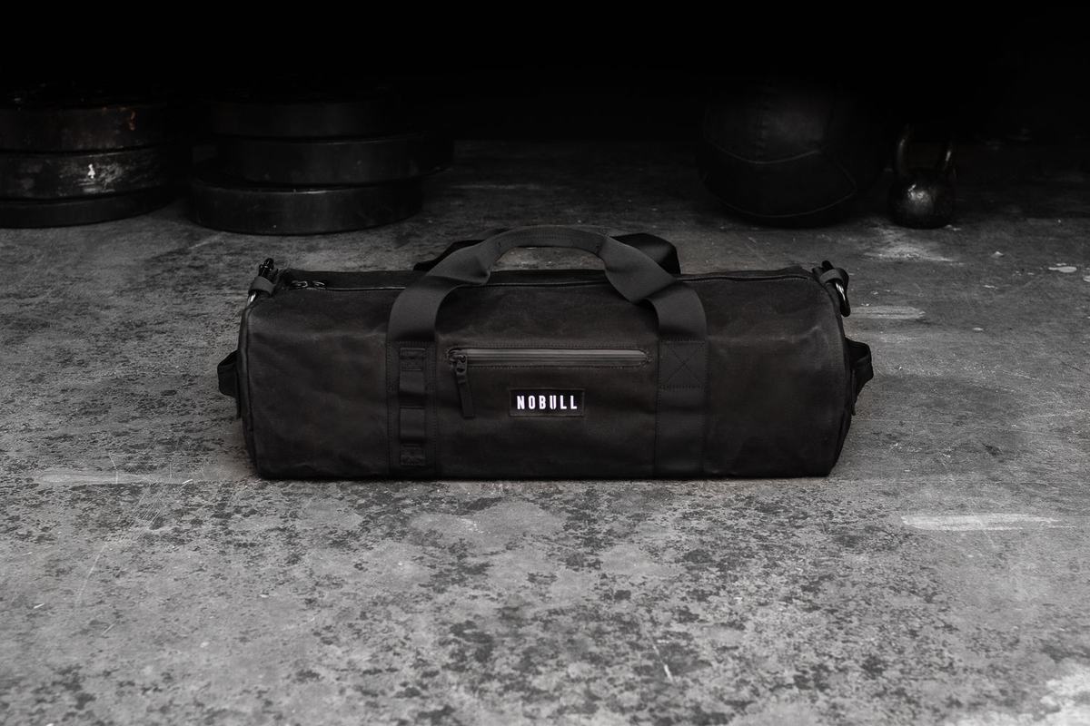 Nobull Waxed Canvas Traditional Duffle Sporttas Heren Zwart | 670234-QSH