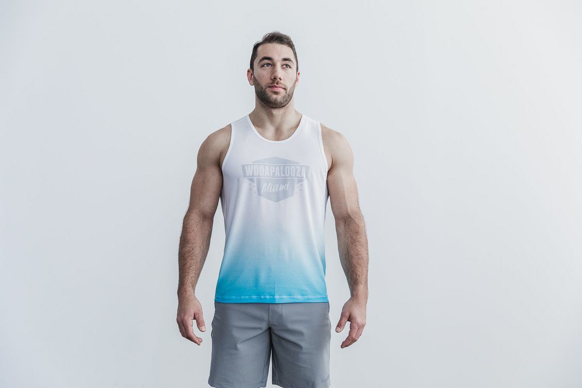 Nobull Wodapalooza Dip-Dye Tank Tanktop Heren Blauw | 035921-PCL
