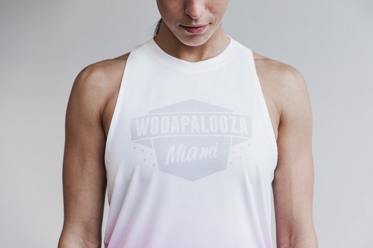 Nobull Wodapalooza High-Neck Dip-Dye Tank Tanktop Dames Wit | 435708-UXM