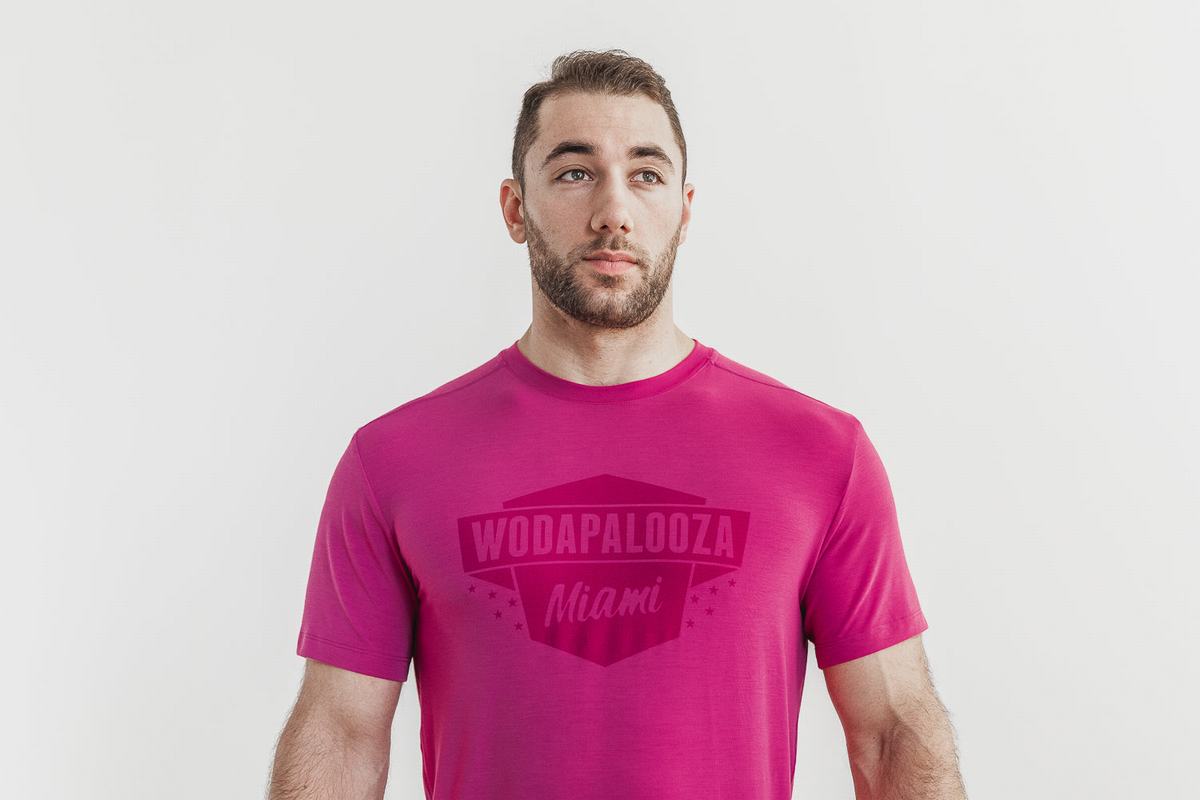 Nobull Wodapalooza T-shirts Heren Roze | 195367-VKF