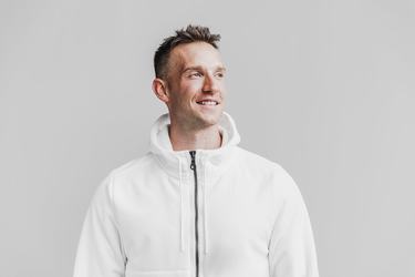 Nobull Arctic Zip-up Jassen Heren Wit | 139578-CGJ