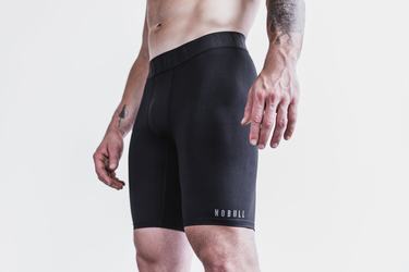 Nobull Compression 9" Plush Heather Korte Broek Heren Zwart | 680725-WMP