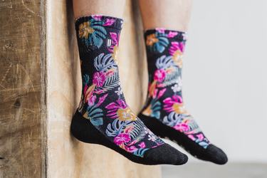 Nobull Crew Tropical Sokken Dames Zwart | 390217-MSP