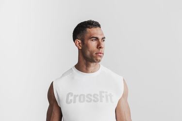 Nobull Crossfit® Mouwloos T-shirts Heren Wit | 865742-ABI