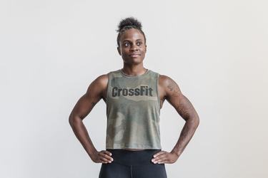 Nobull Crossfit® Muscle Tank Tanktop Dames Groen Camo | 873512-KHQ