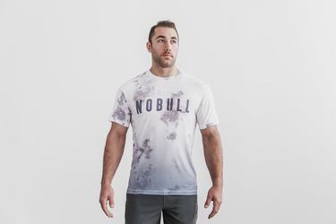 Nobull Dip-Dye T-shirts Heren Wit | 609745-IXJ