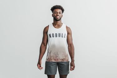 Nobull Dip-Dye Tank Tanktop Heren Wit | 326105-MNU