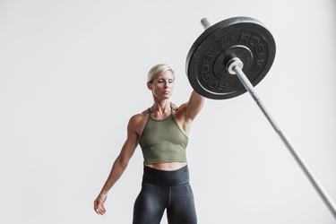 Nobull Halter Crop Tank Ribbed Tanktop Dames Groen | 431825-GQP