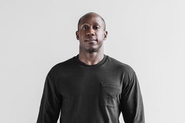 Nobull Heavyweight Pocket T-Shirt Lange Mouw Heren Zwart | 067325-STL