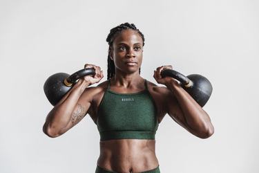 Nobull High-Neck Matte Sport Bh Dames Groen | 241536-TYQ
