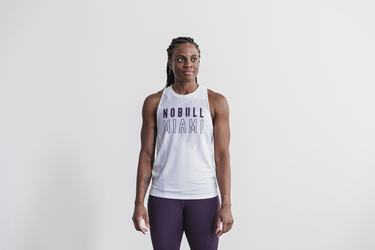 Nobull High-Neck Miami Palm Tank Tanktop Dames Paars | 470953-HSW