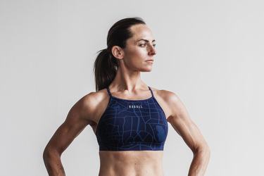 Nobull High-Neck Sport Bh Dames Donkerblauw | 168097-INO