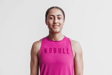Nobull High-Neck Tank Bright Colors Tanktop Dames Roze | 607825-MWO