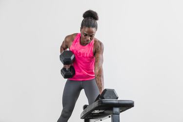 Nobull High-Neck Tank Neon Tanktop Dames Roze Camo | 205196-GXJ